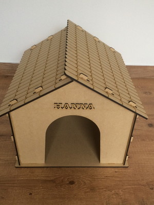 Casinha de cachorro personalizada mdf madeira tamanho m