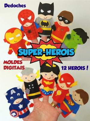Apostila digital de moldes dedoches super-herois