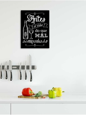 Quadro decorativo antes só vinho