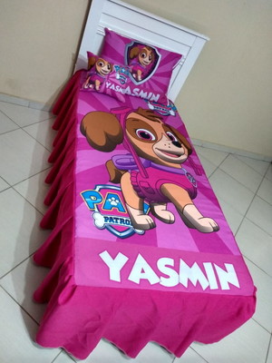 Conjunto colcha e cortina patrulha canina