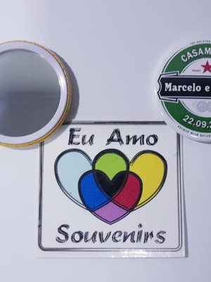 Kit 20 bottons espelho de bolsa 5,5 cm com sua estampa
