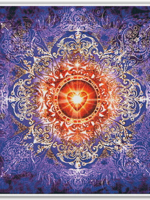 Mandala coração de luz - gráfico ponto cruz