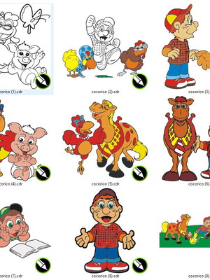 17 vetores em cdr do seriado cocoricó