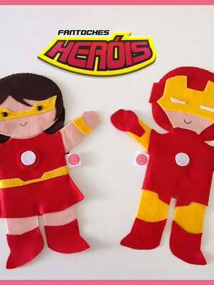 Fantoche homem de ferro e mulher de ferro