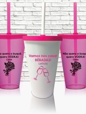 Kit 10 copos personalizados team bride 550ml despedida