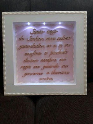 Quadro santo anjo com dourado