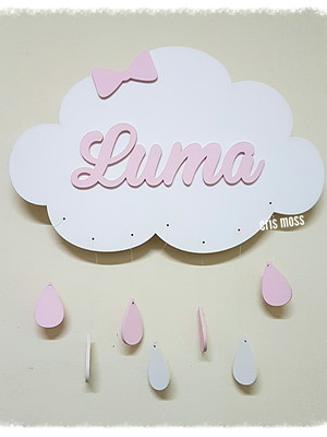 Luminaria nuvem com led porta maternidade