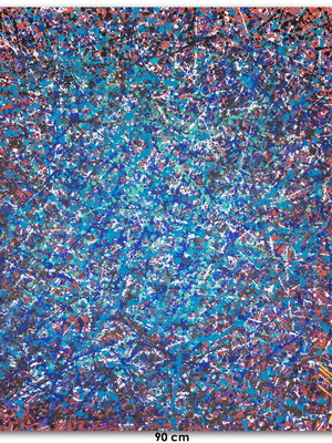 Tela abstrata em óleo 90 cm x 100 cm (somente a tela)