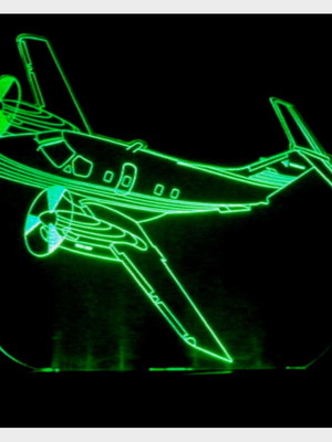 Luminária decorativa acrilico com led avião xingú