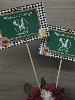 Toppers de mesa boteco feijoada