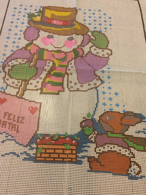 Tn- 08 - boneco de neve - tela p/bordar