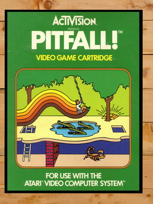 Quadro poster decorativo pitfall video game retro atari a3
