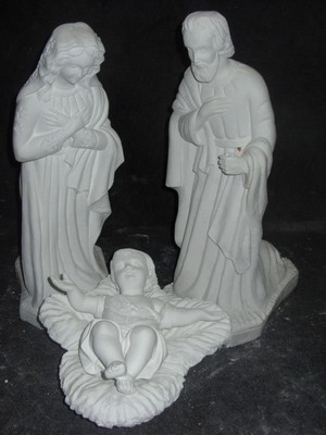 Sagrada família do presépio de 70 cm em gesso cru