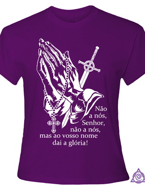 Baby look mão com terço - roxo