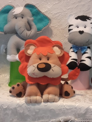 Kit animais safari com 6 peças (30 cm)