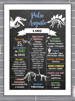 Quadro chalkboard - dinossauro