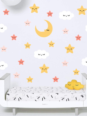 Adesivo lua /nuvens/estrelas