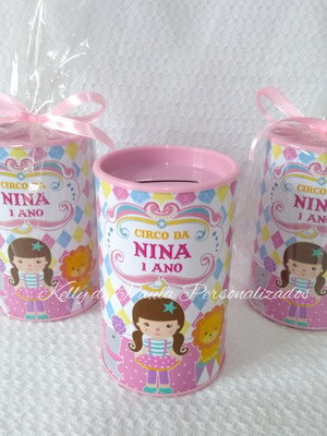 Cofrinho circo rosa