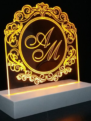 Topo de bolo c/ led - casamento