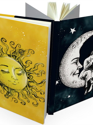 Caderno duplo personalizado a5 lua e sol