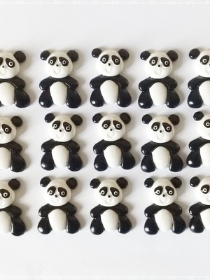 Kit com 10 apliques de panda (3,0×2,2)