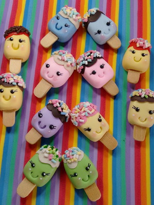 Aplique picolé kawaii (10 un.)
