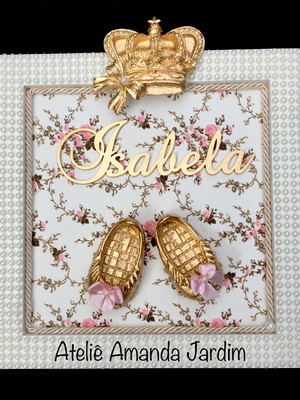 Enfeite porta maternidade mdf decorado 25x25