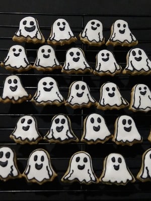 Kit biscoito fantasma 20 uni halloween tamanho p