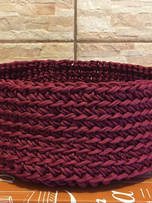 2 cestos maxi crochet corda náutica - diversas cores