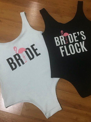Body despedida de solteira team bride flamingo