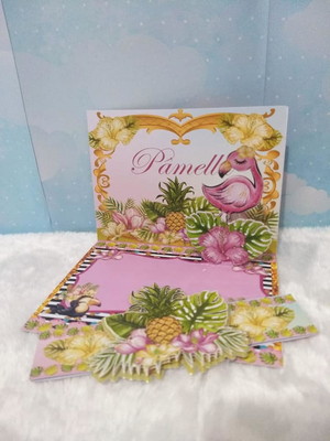 Convite flamingo luxo