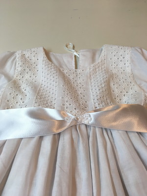 Vestido batizado cambraia de algodão