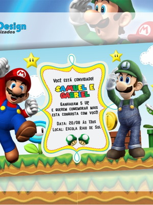 Convite de aniversário super mario