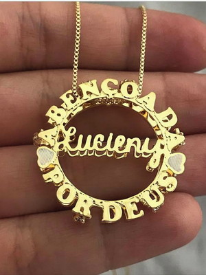 Colar mandala abençoada por deus com nome personalizado