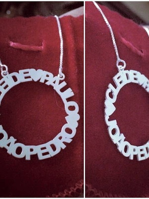 Colar mandala simples com nomes personalizados