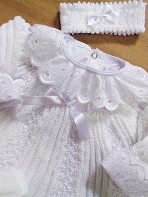 Vestido com calça e tiara + body golinha bordado ingles