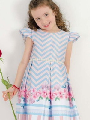 Vestido de festa infantil chevron