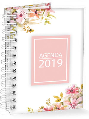 Agenda 2022 floral vintage personalizada com nome