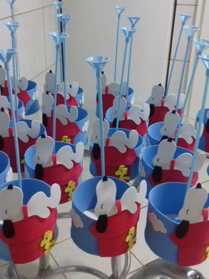 Centro de mesa snoopy