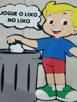 Jogue o lixo no lixo