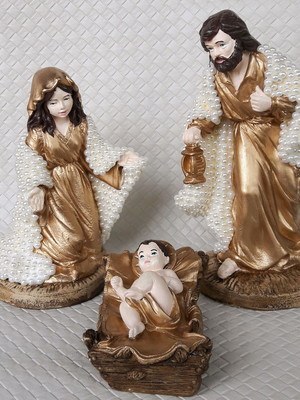 Presépio em gesso - trio são josé , maria, menino jesus