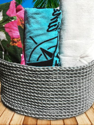 Cesto maxi crochet corda náutica piscina - diversas cores