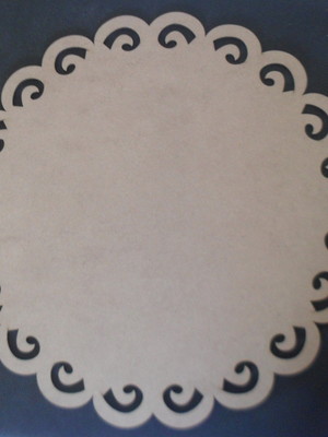 6 sousplats em mdf 34cm com renda