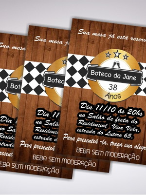 Convite de aniversário boteco