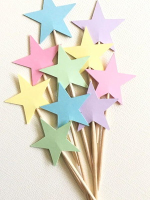 Kit com 10 topper de estrela