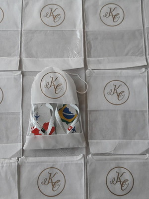 Embalagem com visor, personalizada em 1 cor para casamento