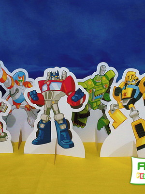 Display de mesa dos transformers rescue bots (kit com 06)