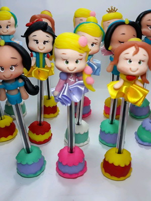 Canetas princesas disney em biscuit