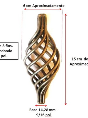 Ornamento para artesanato decoração pinha ferro forjado