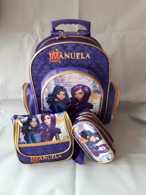 Kit mochila escolar personalizado g - descendentes desenho